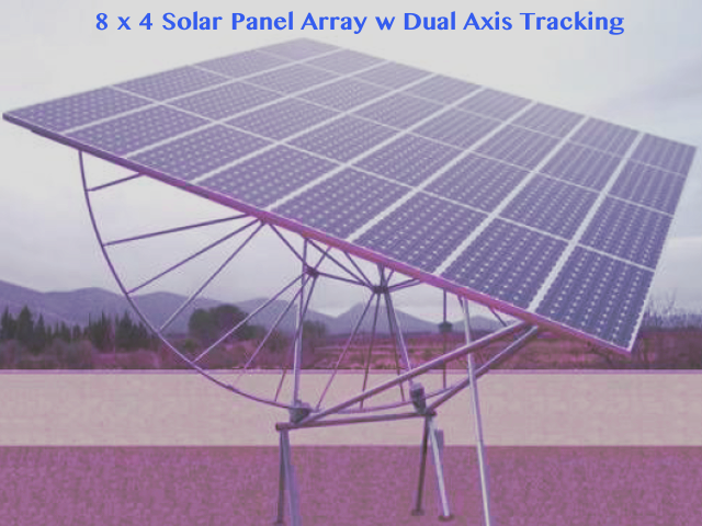 Solar Array of 32 panels on pedestal