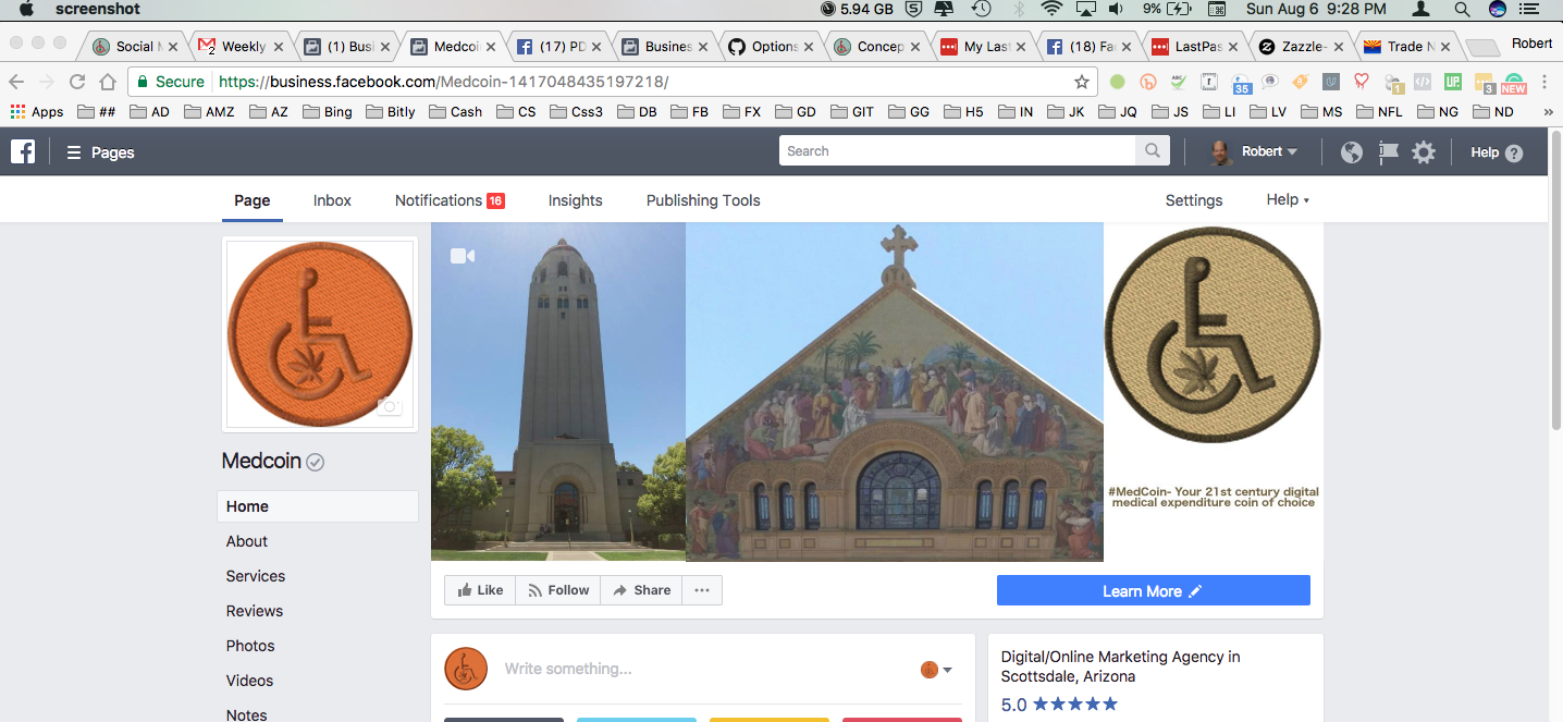 Medcoin™ Verified Facebook Page: Current Screen Snap