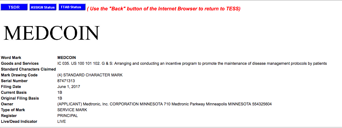 Medtronic Corp out of Minnesota "world" trademark